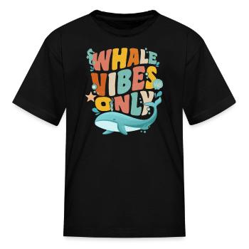 Funny Whale Watching Sea Mammal - Kid's T-Shirt - black - Front