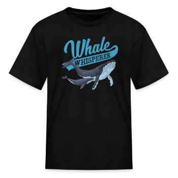 Funny Whale Watching Sea Mammal - Kid's T-Shirt - black - Front