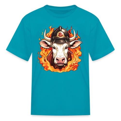 Firefighter cow - Kid's T-Shirt