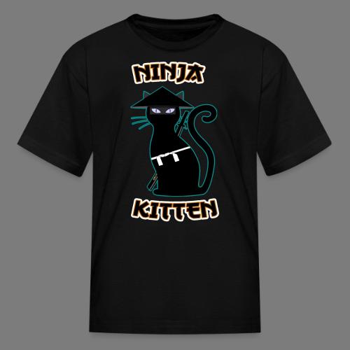 Ninja cat samurai kitten Assassin kitty Meow - Kid's T-Shirt