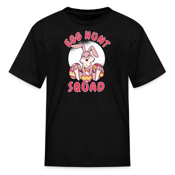 Egg Hunt Squad Easter Egg - Kid's T-Shirt - black - Front
