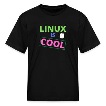 Linux is cool - Kid's T-Shirt - black - Front