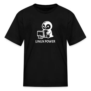 Linux Power - Kid's T-Shirt - black - Front