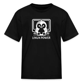 Linux Power - Kid's T-Shirt - black - Front