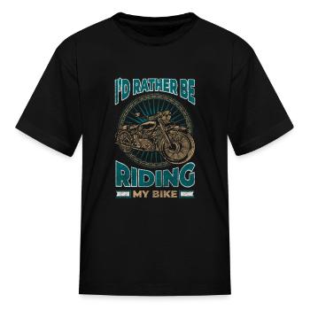 Motorcyclist Hard Rock Supermoto Racer - Kid's T-Shirt - black - Front