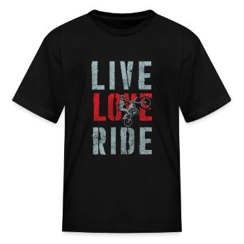 Biker Hard Rock Racing Motocross - Kid's T-Shirt - black - Front