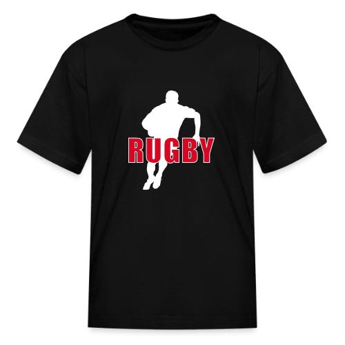 Bold Rugby Action Silhouette - Kid's T-Shirt