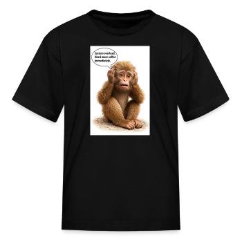 Coffee Overload Monkey - Kid's T-Shirt - black - Front