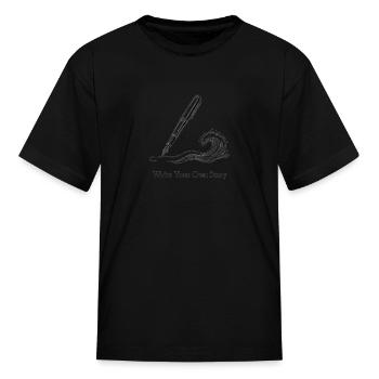 Write Your Own Story: Pen & Wave - Kid's T-Shirt - black - Front