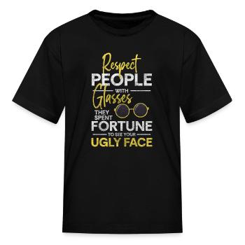 Visual Aids Accessory Sunglasses Facial Jewelry - Kid's T-Shirt - black - Front