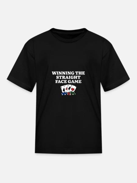 Winning the Straight Face Game Funny Poker Humor - Kid's T-Shirt - black