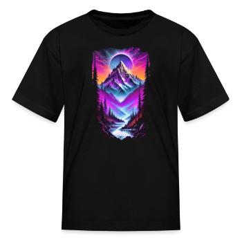Landscape Neon - Kid's T-Shirt - black - Front