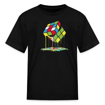 Melting magic cube - Kid's T-Shirt - black - Front
