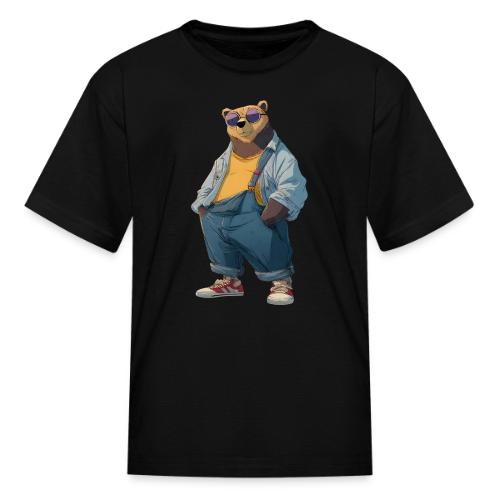 Fashion Streetwear Bear Cartoon Art - Kid's T-Shirt