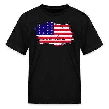 Bikini Atoll Flag Grunge Country Flag Bikini Atoll - Kid's T-Shirt - black - Front