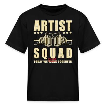 Artist Party Crew | Artist Squad - Kid's T-Shirt - black - Front