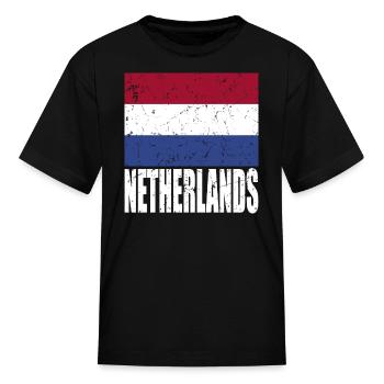 Netherlands Flag - Kid's T-Shirt - black - Front
