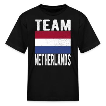 Netherlands Flag - Kid's T-Shirt - black - Front