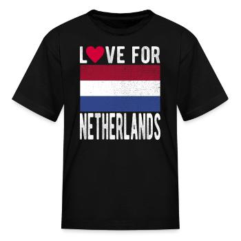Netherlands Flag - Kid's T-Shirt - black - Front