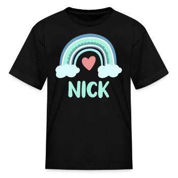 Nick Name Rainbow Baby - Kid's T-Shirt - black - Front