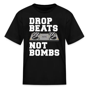 Drop Beats Not Bombs DJ Controller Tee - Kid's T-Shirt - black - Front