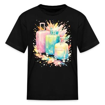 Travel Suitcase Pastel Colour Splash Art - Kid's T-Shirt - black - Front