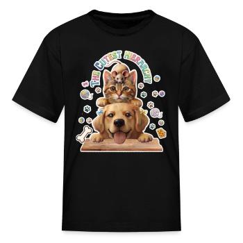 ​Cute Animals Pyramid Design - Funny Animals - Kid's T-Shirt - black - Front