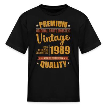 1989 Year of birth - Kid's T-Shirt - black - Front