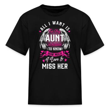 Aunt In Heaven - Kid's T-Shirt - black - Front