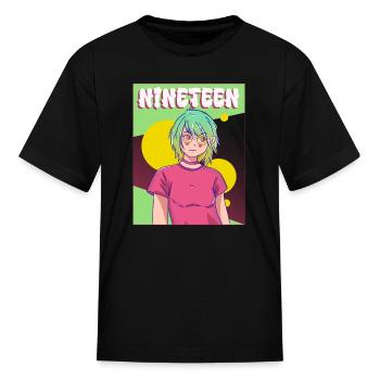 Retro Nineteen VibrantAnime Inspired Design - Kid's T-Shirt - black - Front