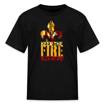 Scout Campfire Burning Design - Kid's T-Shirt - black - Front