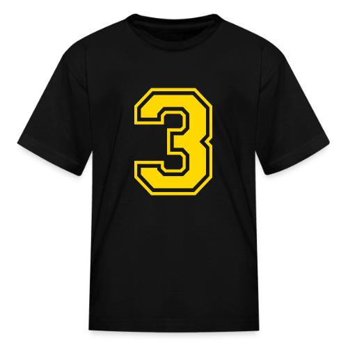Number 3 in a classic athletic collegiate font - Kid's T-Shirt