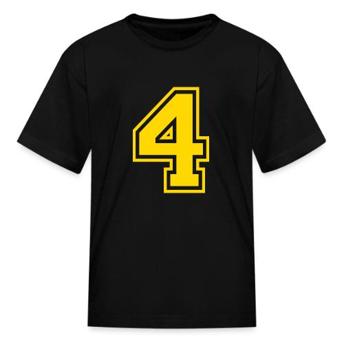 Number 4 in a classic athletic collegiate font - Kid's T-Shirt