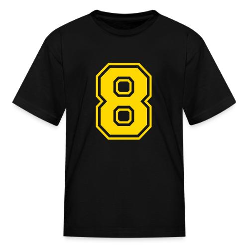 Number 8 in a classic athletic collegiate font - Kid's T-Shirt