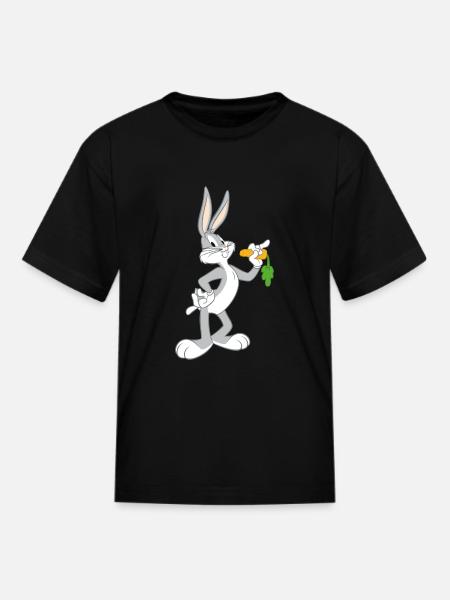 Looney Tunes Bugs Bunny Pose Carrot - Kid's T-Shirt - black