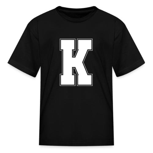 White Letter K – Varsity Alphabet Monogram - Kid's T-Shirt
