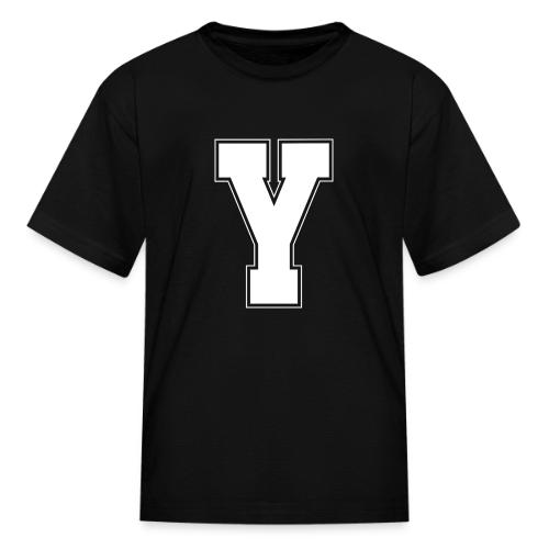 White Letter Y – Varsity Alphabet Monogram - Kid's T-Shirt