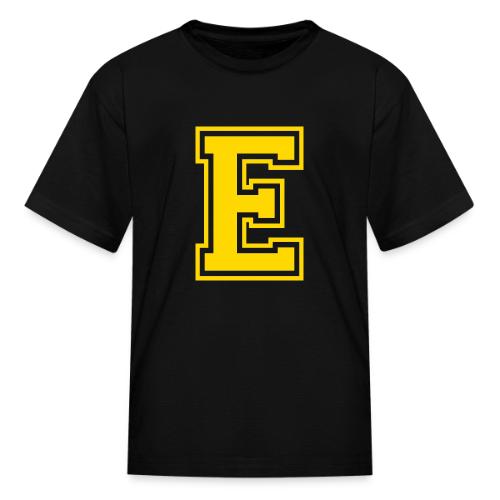 Letter E – Capital Athletic Alphabet Monogram - Kid's T-Shirt