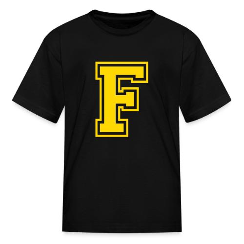 Letter F – Capital Athletic Alphabet Monogram - Kid's T-Shirt