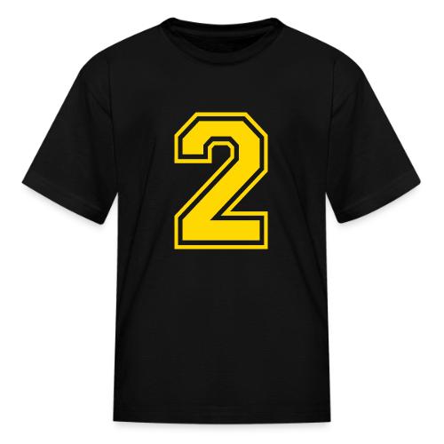 Number 2 in a classic athletic collegiate font - Kid's T-Shirt
