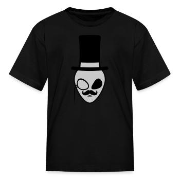 face sir alien gentlemen - Kid's T-Shirt - black - Front
