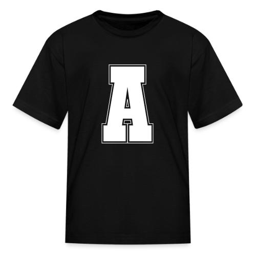 White Letter A – Varsity Alphabet Monogram - Kid's T-Shirt