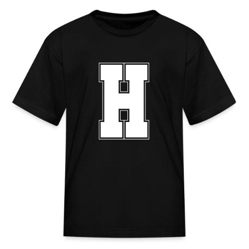 White Letter H – Varsity Alphabet Monogram - Kid's T-Shirt