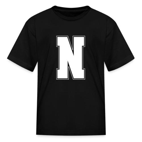 White Letter N – Varsity Alphabet Monogram - Kid's T-Shirt