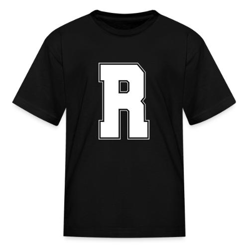 White Letter R – Varsity Alphabet Monogram - Kid's T-Shirt