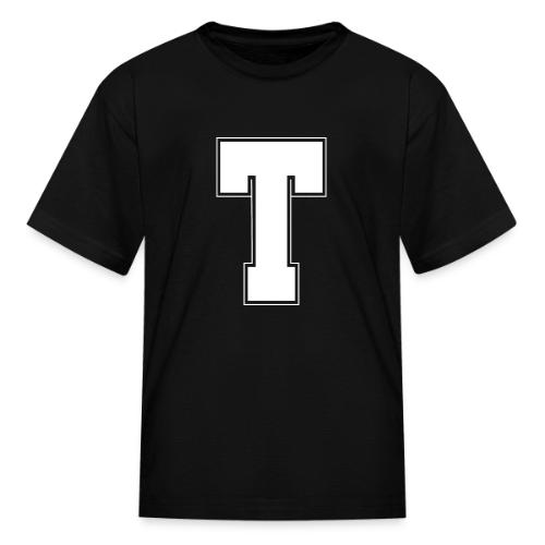 White Letter T – Varsity Alphabet Monogram - Kid's T-Shirt