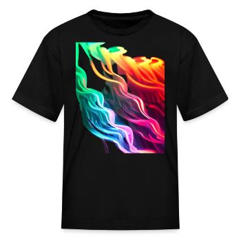 Neon waves - Kid's T-Shirt - black - Front