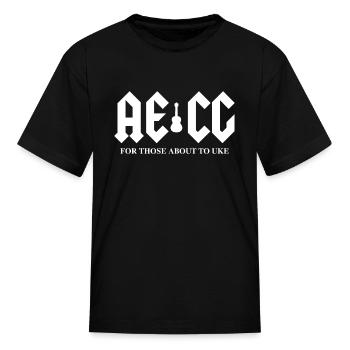 AECG For Those About To Uke - Hard Rock Ukulele - Kid's T-Shirt - black - Front
