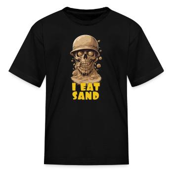 I eat sand - Kid's T-Shirt - black - Front