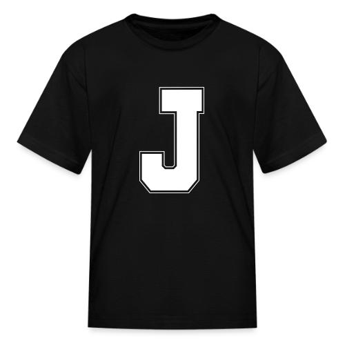 White Letter J – Varsity Alphabet Monogram - Kid's T-Shirt